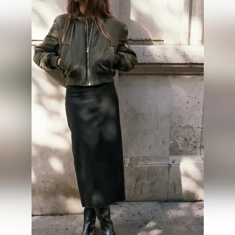 ZARA ZW COLLECTION Cropped Bomber Jacket - Picture 1 of 14